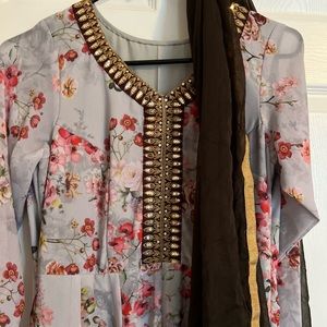 Brand NEW Floor Length Anarkali Gown with dupatta!